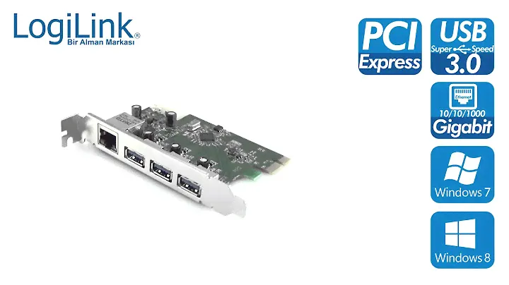 LogiLink PC0074 3 Port USB 3.0 + 1 Port Gigabit LAN PCI Express Kart