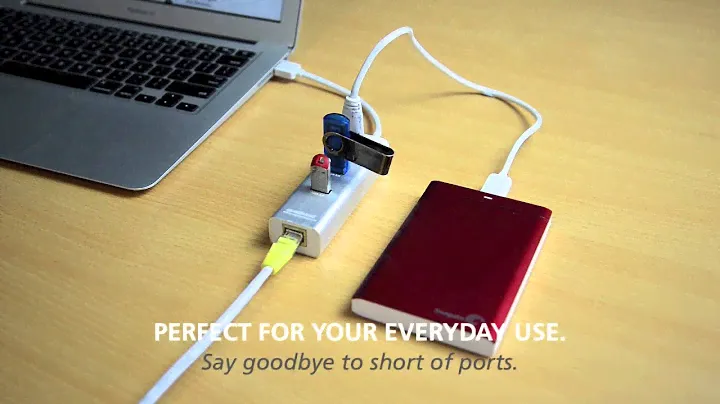 mbeat Hamilton 3-Port USB 3.0 Hub with Gigabit LAN